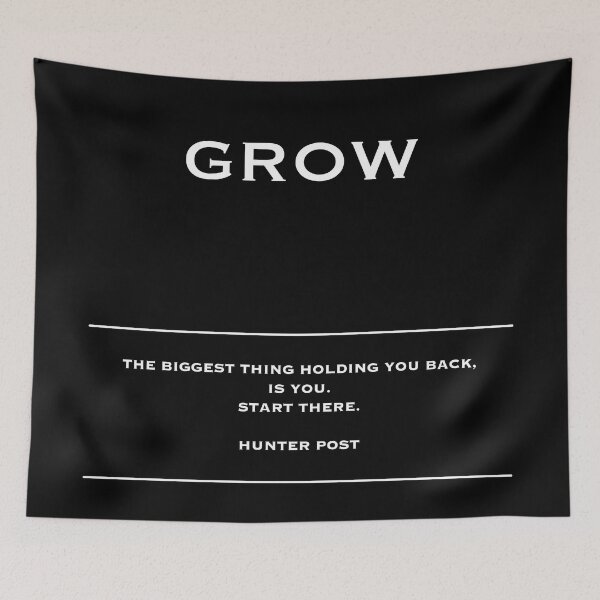 Item preview, Grow - Motivational Inspirational Corporate Office Wall Art Black and White T-Shirt / Poster / Sticker / Mug designed and sold by Read This Already.