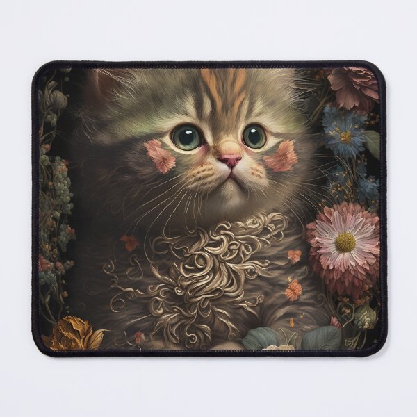 Item preview, Lovely cat (Kitten ) vintage flowers portrait frame 7 designed and sold by jetaiart.