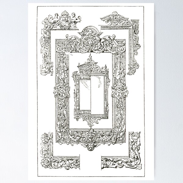 Item preview, mirror frame with phytoiconographycal plant motives  designed and sold by everydaybotany.