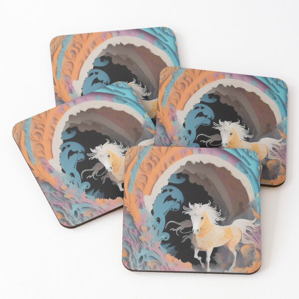 Item preview, PaperCut Art Horse Vaporwave in a Fantasy World designed and sold by Damitan.