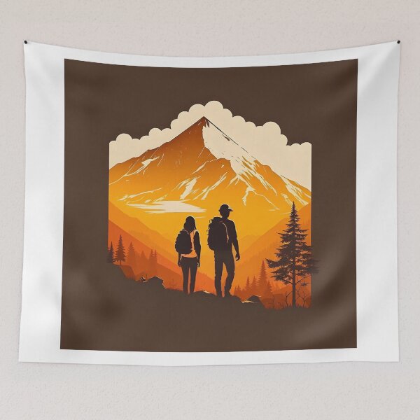 Item preview, Hikers exploring the natural wonders designed and sold by AgitProPrints.