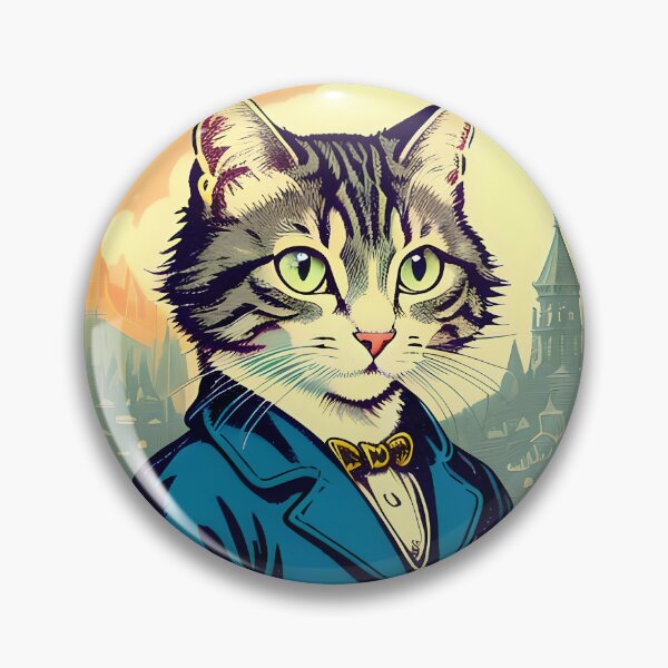 Item preview, Cute Funny Dressed Cat In a Vintage Jacket designed and sold by BeyondHumanArt.
