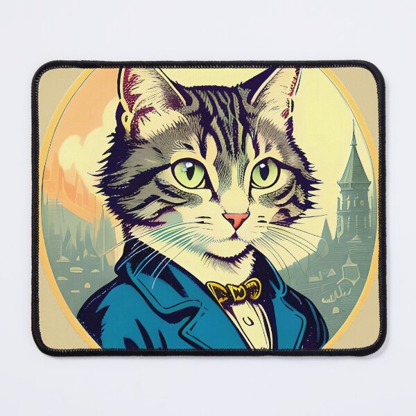 Item preview, Cute Funny Dressed Cat In a Vintage Jacket designed and sold by BeyondHumanArt.
