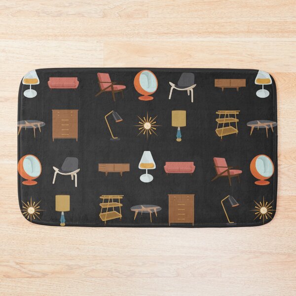 Item preview, Mid Century Modern Furniture on Dark Gray Background designed and sold by Designs by Kool Kat.