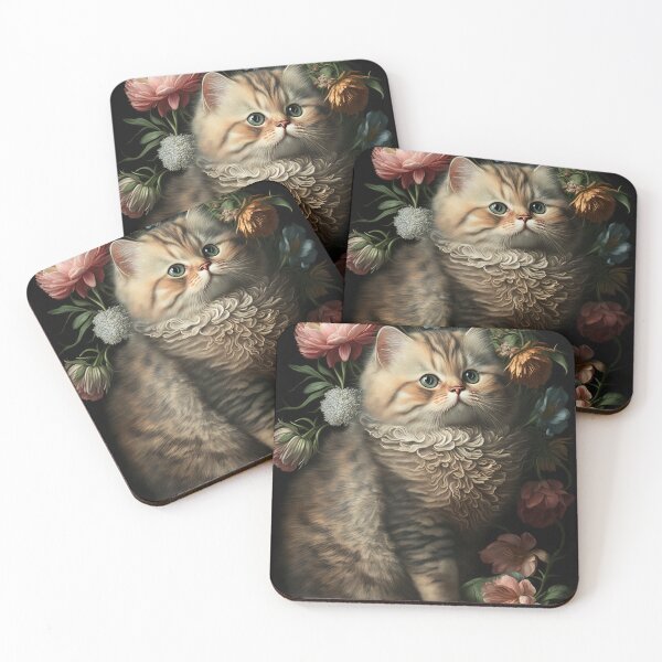 Item preview, Lovely cat (Kitten ) vintage flowers portrait frame 9 designed and sold by jetaiart.