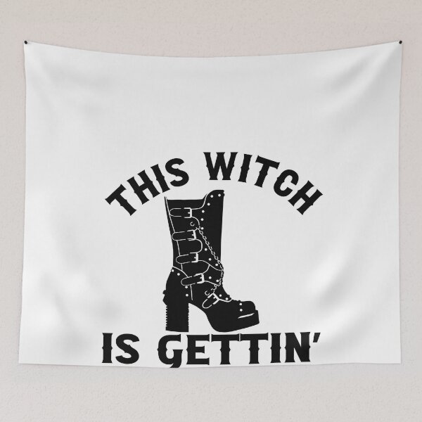 Item preview, Gothic Wedding This Witch Is Gettin Hitched Black Boot Design for Bachelorette Party designed and sold by mysticblvd.