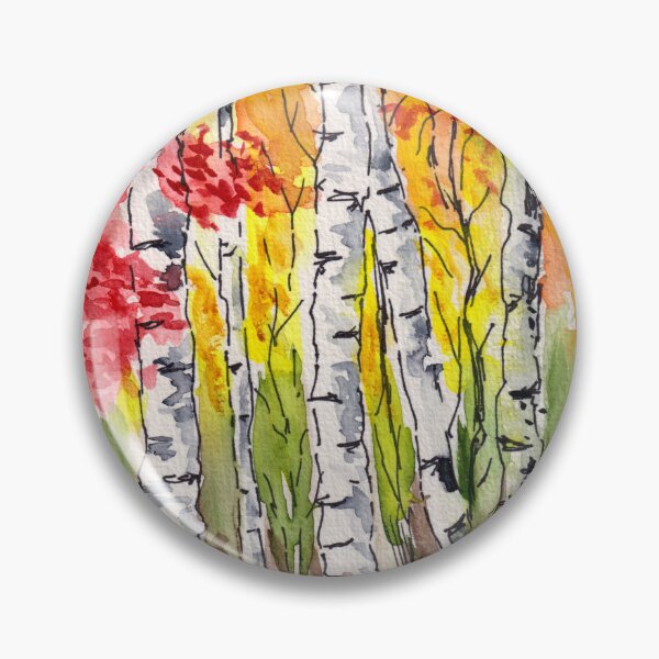 Item preview, Birch Trees Watercolour Sketch designed and sold by BirdsNatureArt.