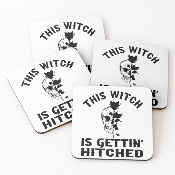 Item preview, Gothic Wedding This Witch Is Gettin Hitched Skull and Black Rose Design for Bachelorette Party designed and sold by mysticblvd.