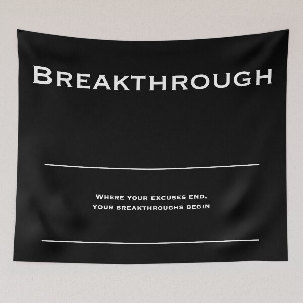 Item preview, Breakthrough - Motivational Inspirational Corporate Office Wall Art Black and White T-Shirt / Poster / Sticker / Mug designed and sold by Read This Already.