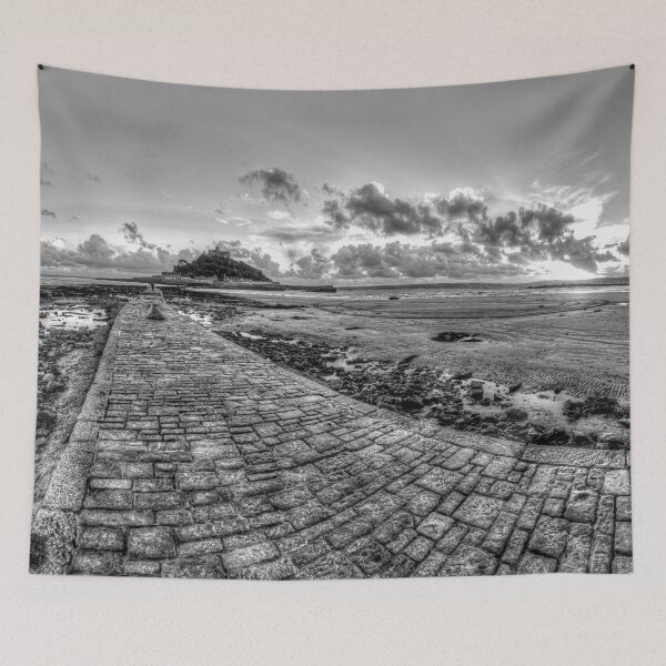 Item preview, St Michael's Mount Island And Causeway, Cornwall, Black And White designed and sold by Paul Thompson Photography.
