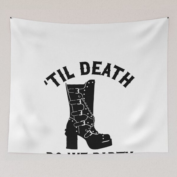 Item preview, Gothic Wedding Til Death Do We Party Black Boot Design for Bachelorette Party Or Halloween designed and sold by mysticblvd.