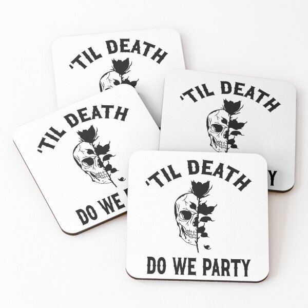 Item preview, Gothic Wedding Til Death Do We Party Skull and Black Rose Design for Bachelorette Party Or Halloween designed and sold by mysticblvd.