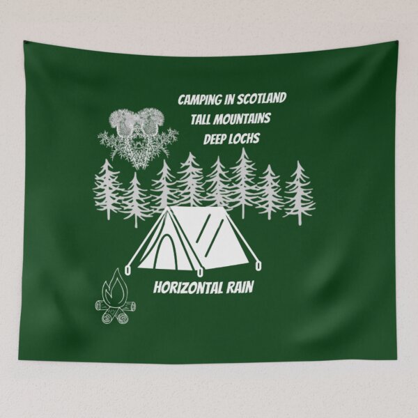 Item preview, Wild Camping in Scotland : Horizontal Rain designed and sold by Justeecat.
