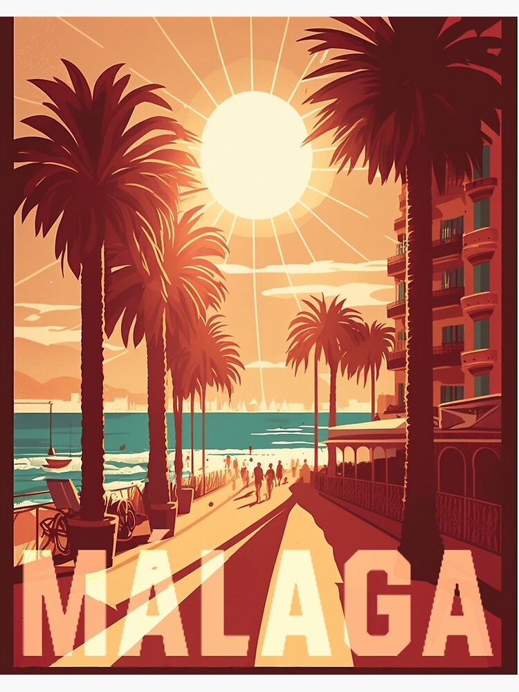 Illustration MALAGA Vintage Travel Poster