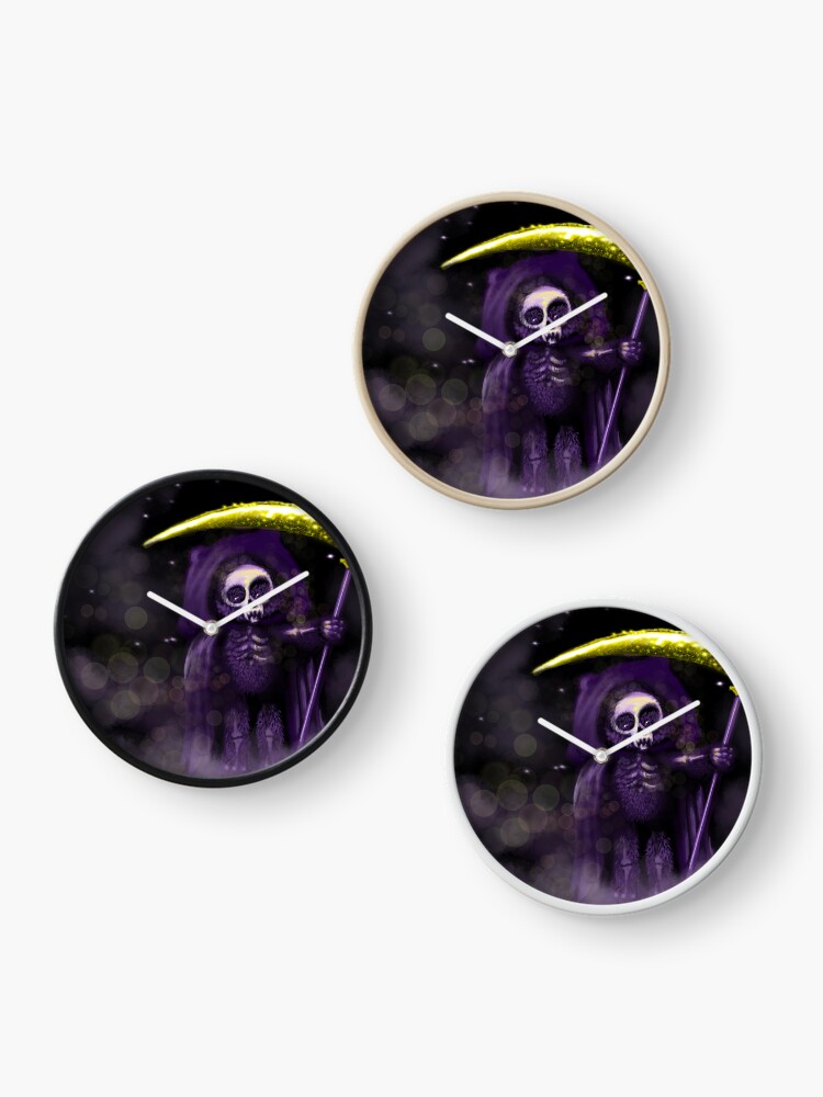 Thumbnail 3 of 4, Clock, Death Bear designed and sold by LifeLaidBear.