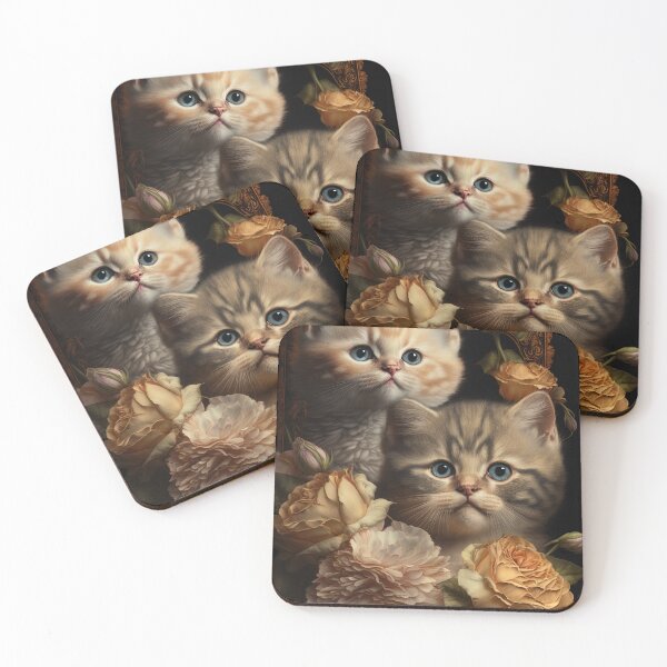 Item preview, Lovely cat (Kitten ) vintage flowers portrait frame 10 designed and sold by jetaiart.