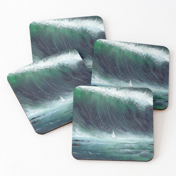 Item preview, Watercolor picture of a sailing boat in storm designed and sold by MaryWatercolor.