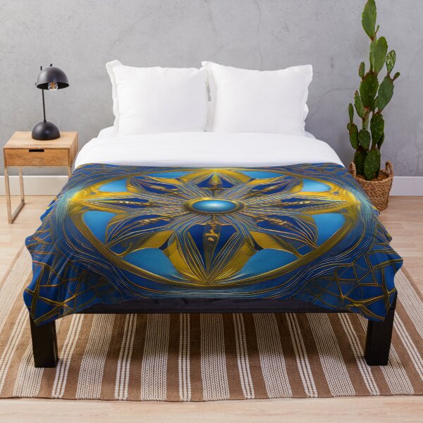 Aperçu de l'œuvre Mandala doré bleu créée et vendue par Illium21.