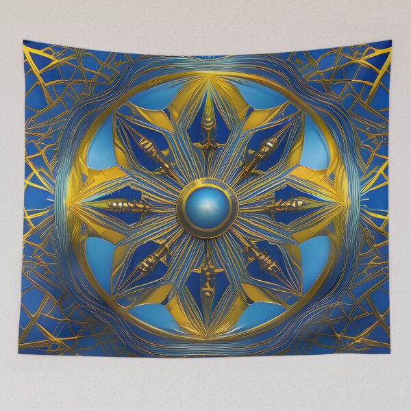 Item preview, Blue golden mandala designed and sold by Illium21.