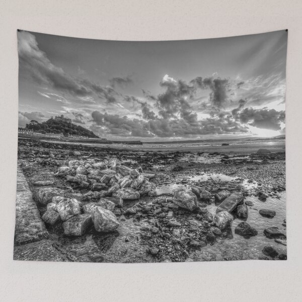 Item preview, St Michael's Mount Black And White Sunset designed and sold by Paul Thompson Photography.