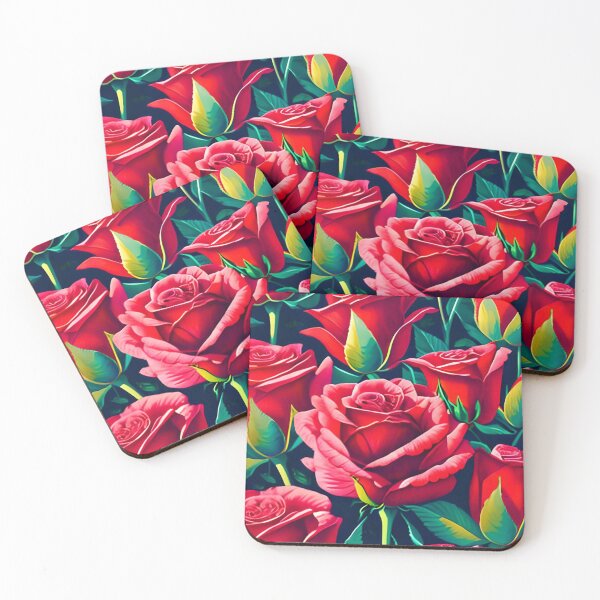 Artikelvorschau, Vibrierendes schönes rotes Rosen-Muster entworfen und verkauft von birdiesartshop.