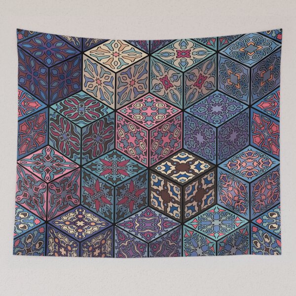 Item preview, Vintage patchwork with floral mandala elements designed and sold by Somberlain.