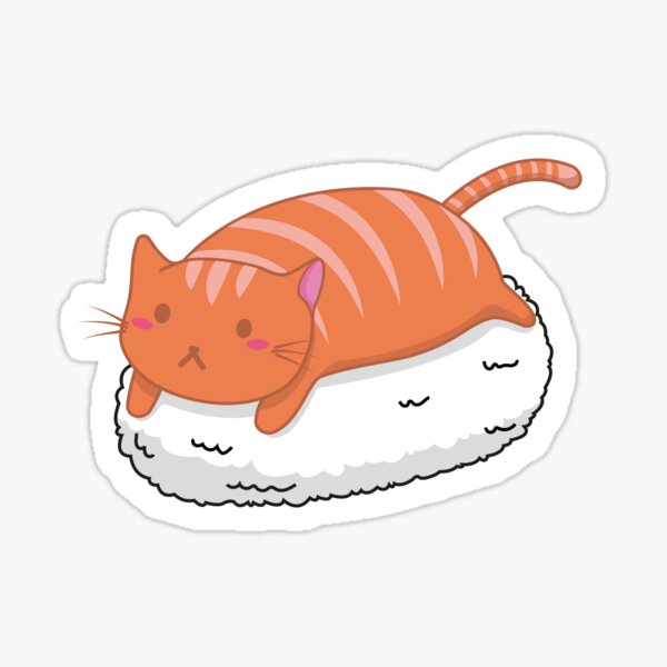 Суши неко. Суши кошка мультяшная. Sushi Cat Stickers. Суши Кэт оранжевый кот.