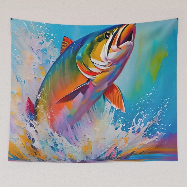 Item preview, Wild Salmon Leap Contemporary Digital Art designed and sold by davidelder.