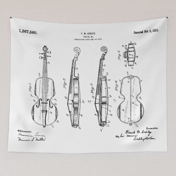 Artikelvorschau, Horizontal Violine Patent Schwarz entworfen und verkauft von Luve Store.
