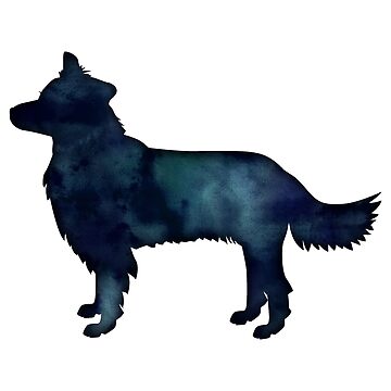 Artwork thumbnail, Border Collie Dog Breed Black Watercolor Silhouette by TriPodDogDesign