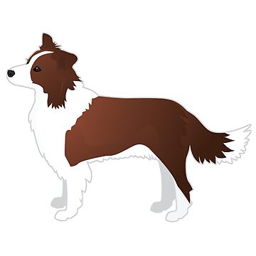Artwork thumbnail, Border Collie Red Dog Breed Illustration Silhouette by TriPodDogDesign