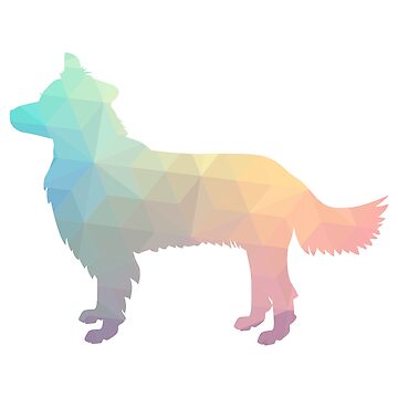 Artwork thumbnail, Border Collie Dog Breed Geometric Pattern Silhouette Pastel by TriPodDogDesign