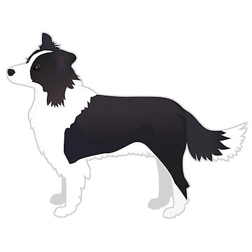 Artwork thumbnail, Border Collie Black Dog Breed Illustration Silhouette by TriPodDogDesign
