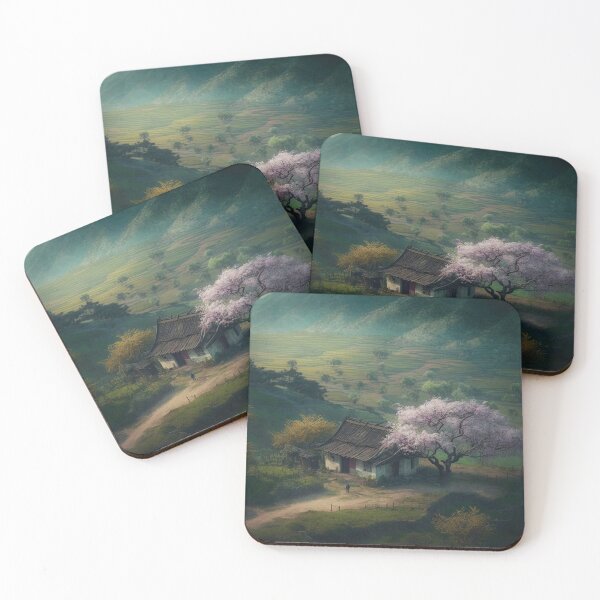 Item preview, Beautiful landscape countryside artwork in spring 05 designed and sold by jetaiart.