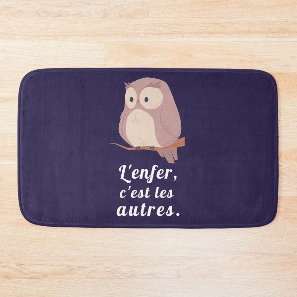 Item preview, owl with a sartre quote: L'enfer c'est les autres designed and sold by artbleed.