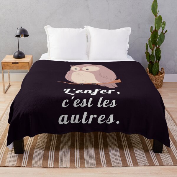 Item preview, owl with a sartre quote: L'enfer c'est les autres designed and sold by artbleed.