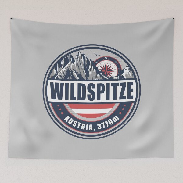 Item preview, Wildspitze Austria Flag Mountain Hiking Design designed and sold by CynthiaGraphics.