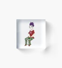 Freddie in Christmas Pajamas Acrylic Block
