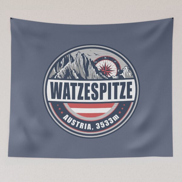 Item preview, Watzespitze Austria Flag Mountain Hiking Design designed and sold by CynthiaGraphics.