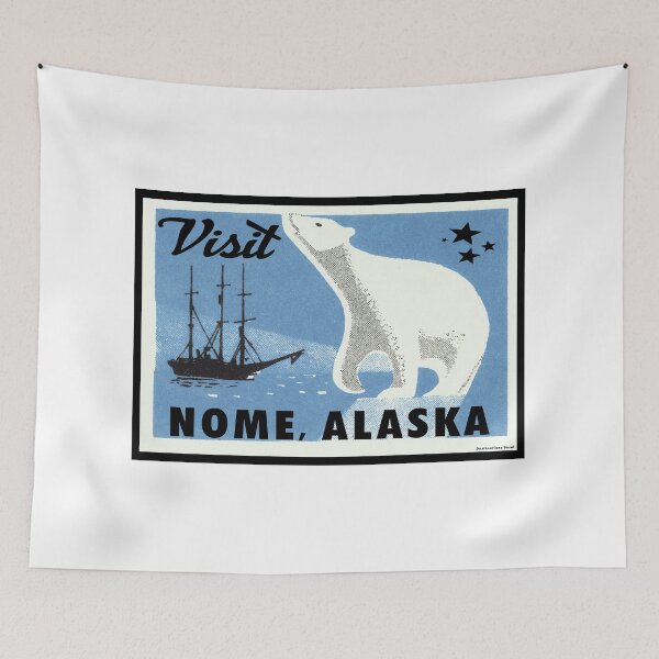Item preview, Nome Alaska Vintage Travel Bear Luggage Gold Mining Bering Sea designed and sold by DESTINATIONS DECAL.