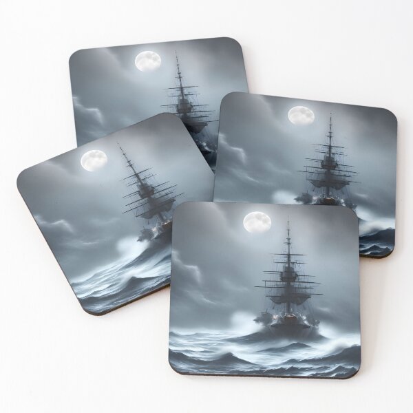 Item preview, Ship in the storm at full moon designed and sold by Djantrix.