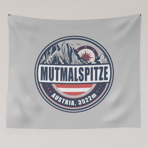 Item preview, Mutmalspitze Austria Flag Mountain Hiking Design designed and sold by CynthiaGraphics.