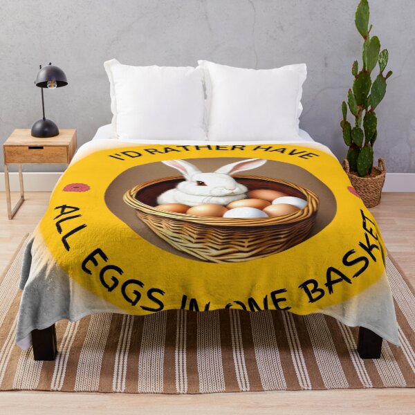 Item preview, I'd Rather have all Eggs in One Baskey Funny Easter Bunny in an Egg Basket  designed and sold by HanaiPrint.
