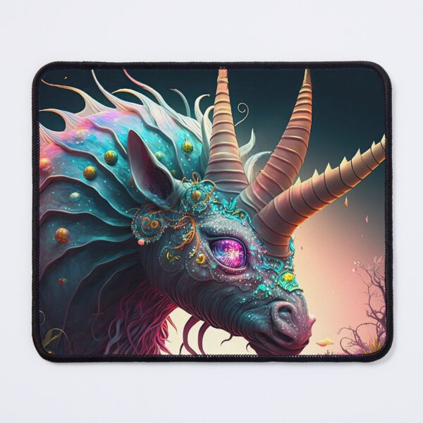 Item preview, Trinicorn - Rare Magical Unicorn With Three Horns from Another Dimension - very high resolution - Original Artwork designed and sold by CloudofKnowing.