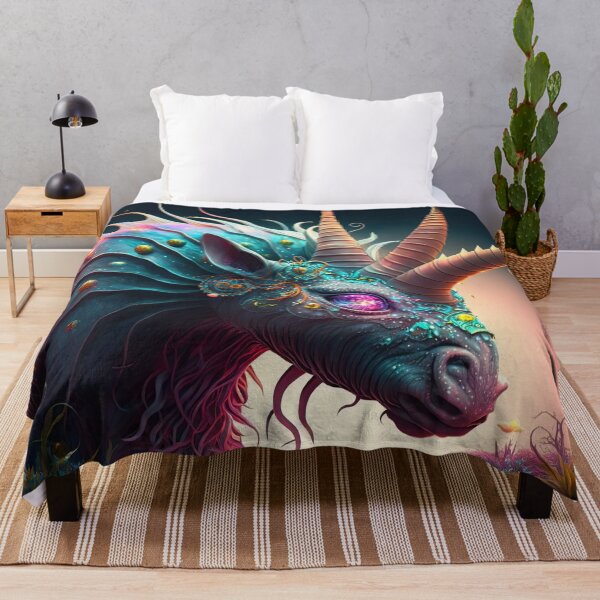 Item preview, Trinicorn - Rare Magical Unicorn With Three Horns from Another Dimension - very high resolution - Original Artwork designed and sold by CloudofKnowing.