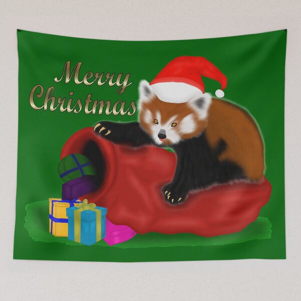 Item preview, Red Panda as Santa designed and sold by Nicole Kiefer.
