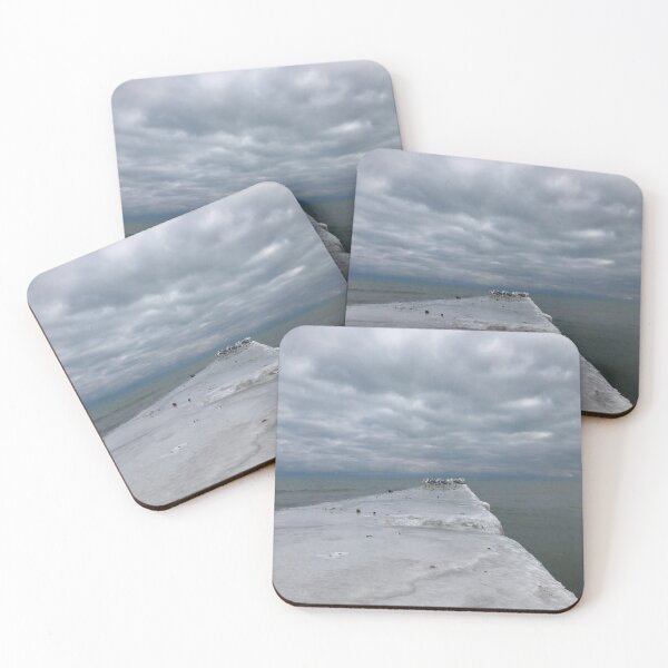 Item preview, Seagulls on the Ice Wall | Nature Landscape Photography designed and sold by Jacqueline Elise.