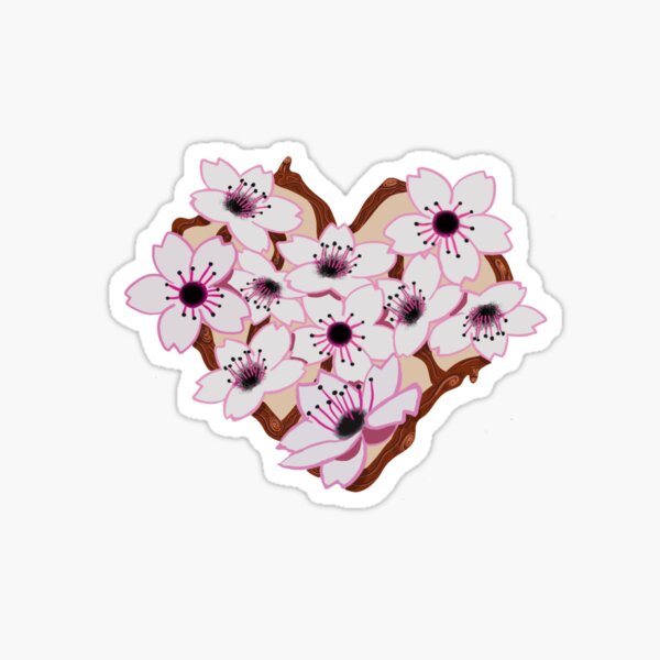 Cherry Blossom Heart Sticker