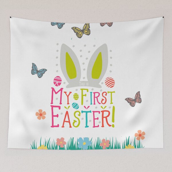 Item preview, My First Easter Bunny Ears and Saying designed and sold by HanaiPrint.