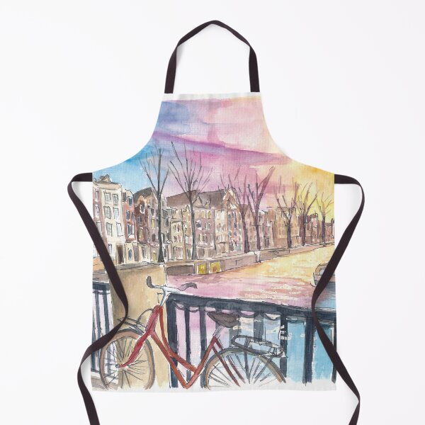 Item preview, Amsterdam Prinsengracht at Sunset with Red Bike and Canal designed and sold by artshop77.